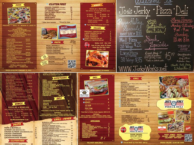 Joe’s Jerky Menu
