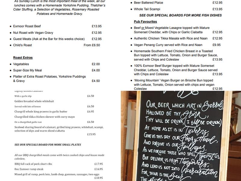 The Star Inn Menu