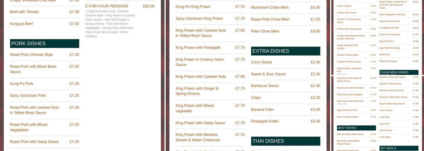 The Golden Bowl Watchet Menu