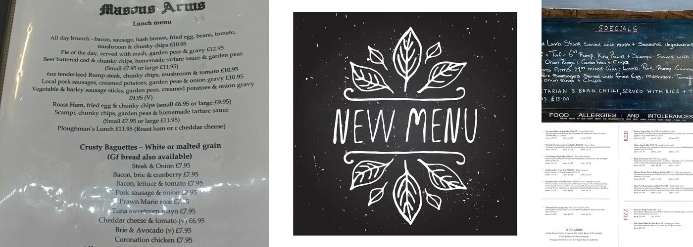 The Mason's Arms Menu