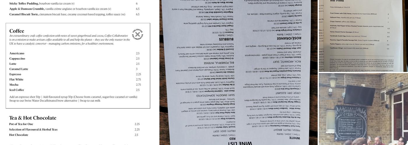 The Ranelagh Menu