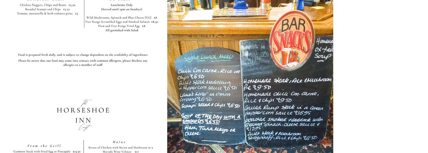 Horseshoe Inn Menu