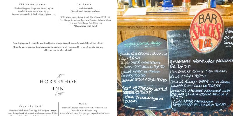 Horseshoe Inn Menu