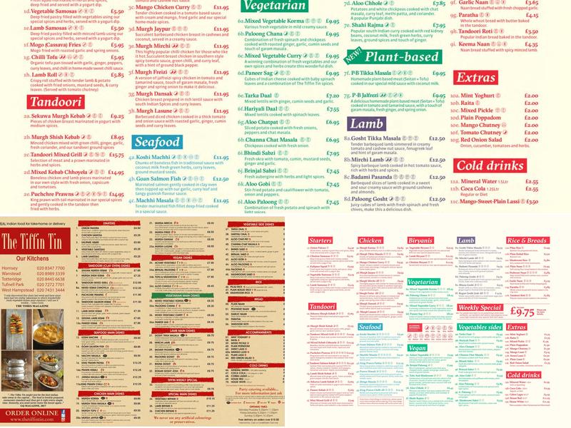 The Tiffin Tin (Totteridge Lane) Menu