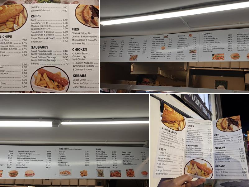 Smarts Fish & Chips Menu