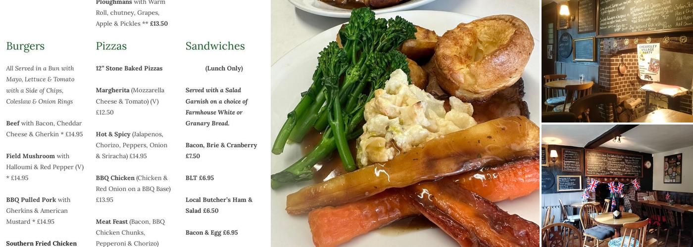 The Bell, Chearsley Menu