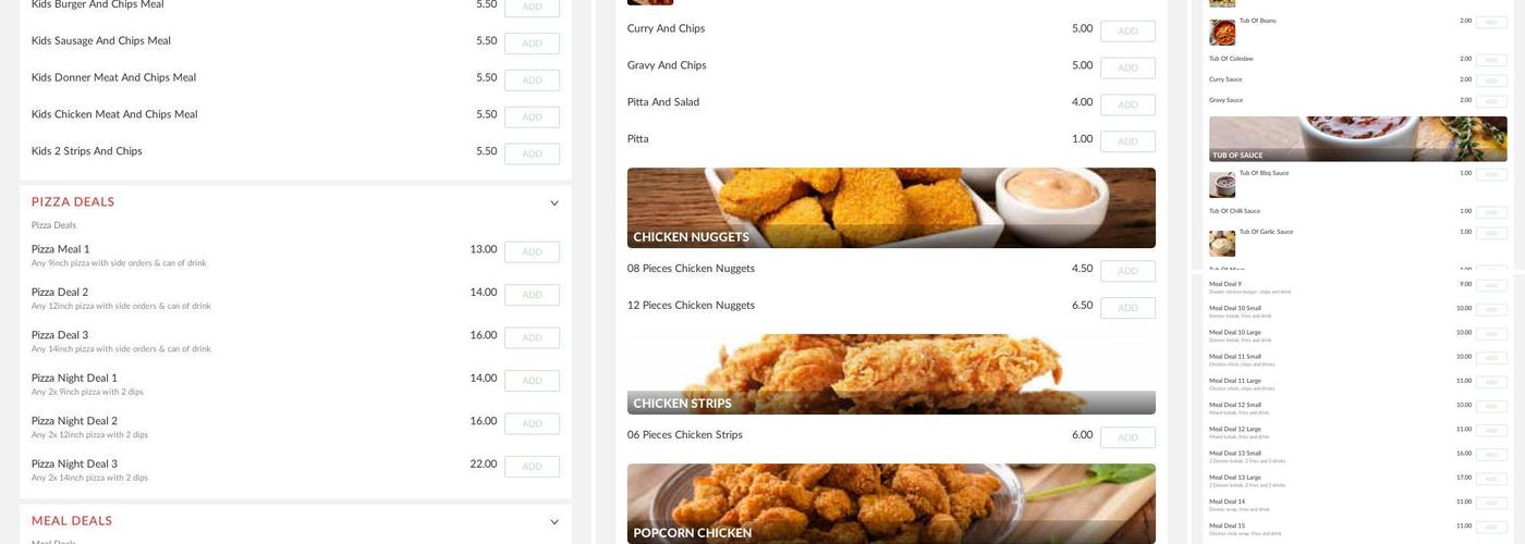 Local Pizza & Kebabs Menu