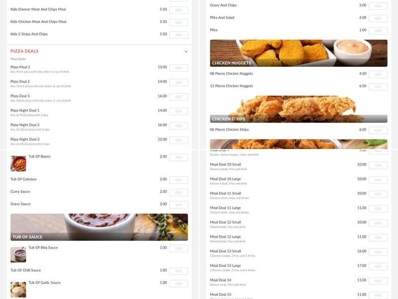 Local Pizza & Kebabs Menu