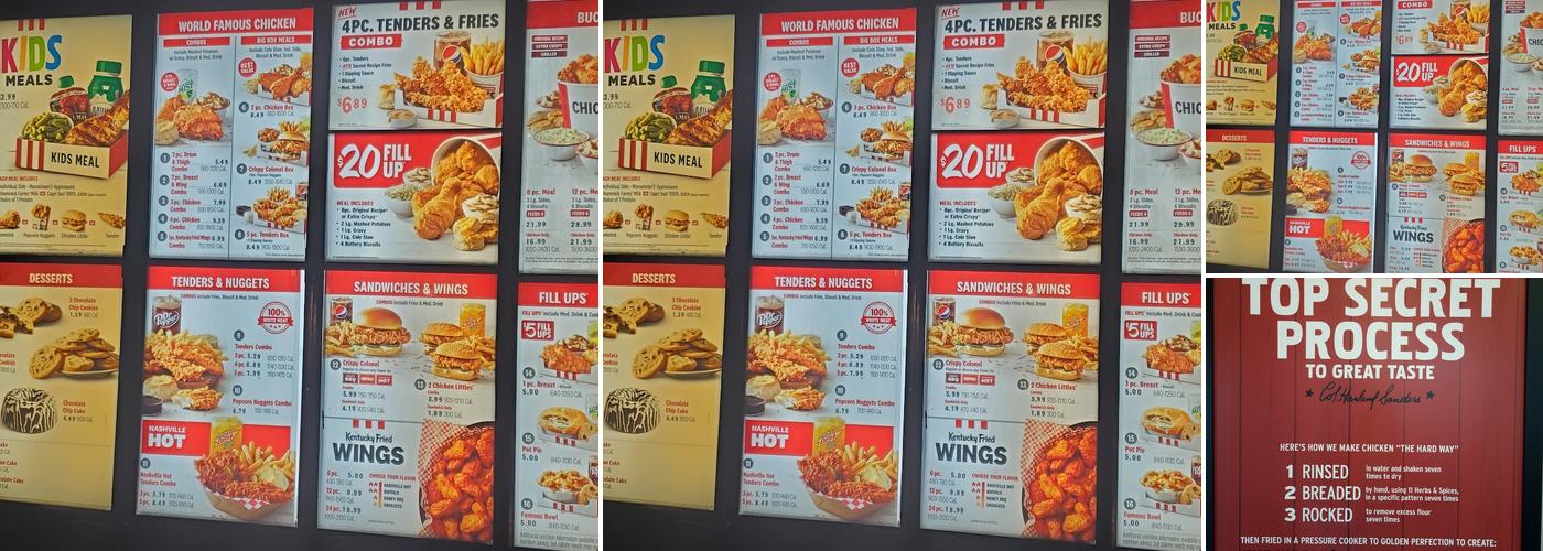 KFC Menu