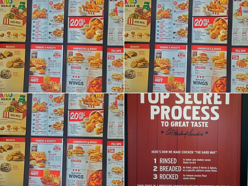 KFC Menu