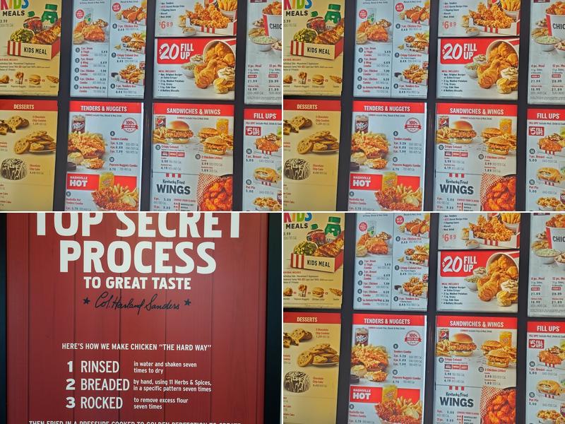 KFC Menu