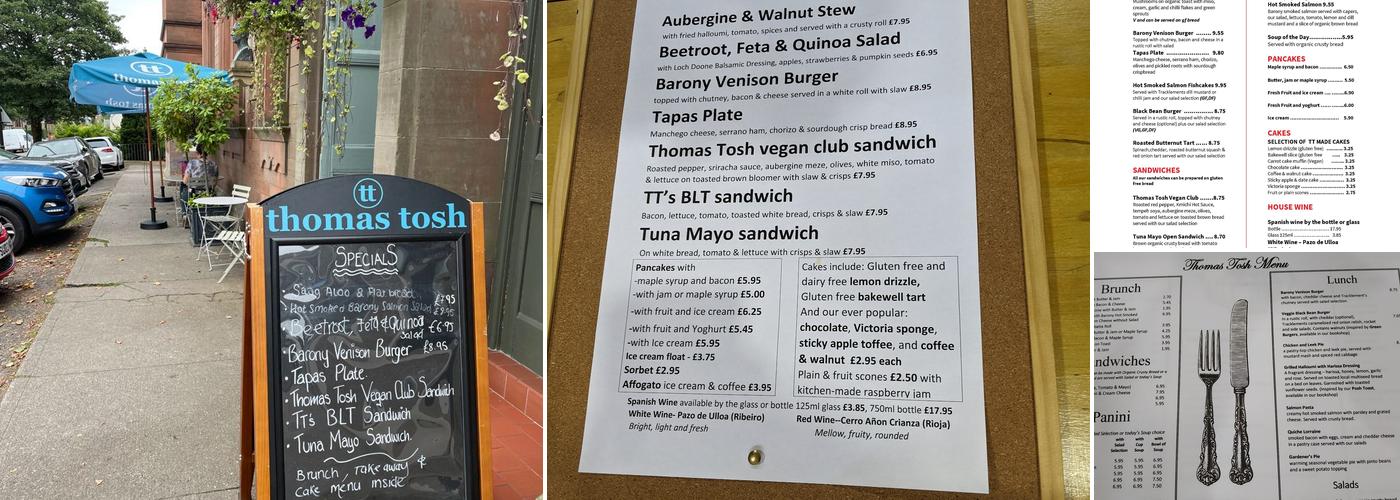 Thomas Tosh Menu
