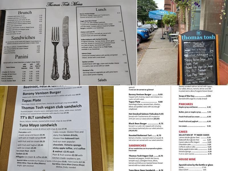 Thomas Tosh Menu