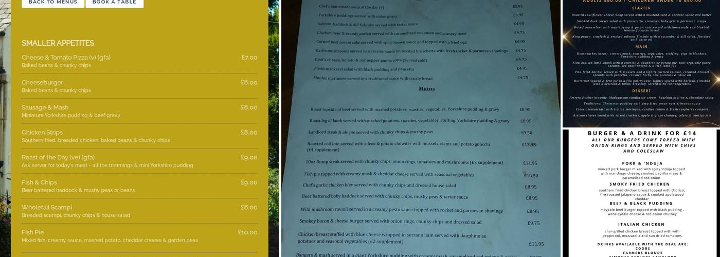 The Maypole Inn Menu