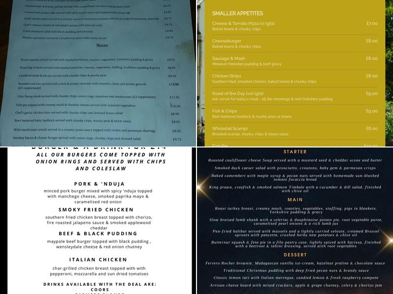 The Maypole Inn Menu