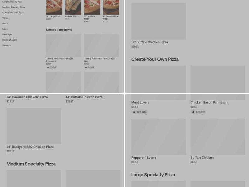 Pizza Hut Menu
