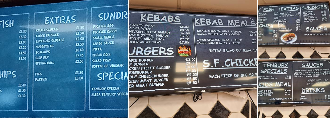 Tenbury Fishbar Menu