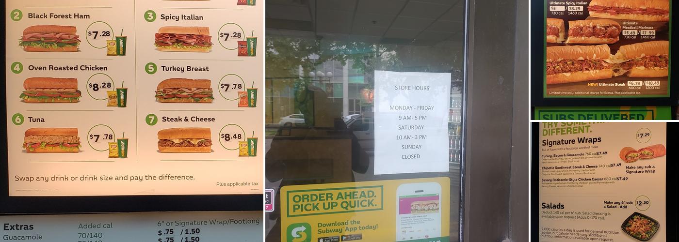 Subway Menu