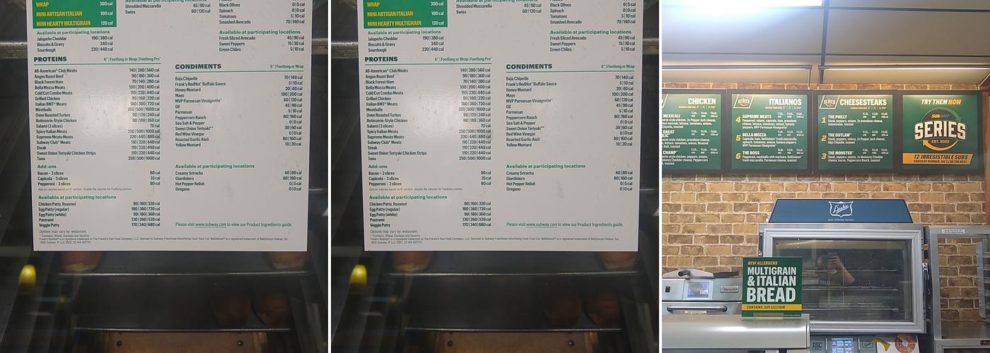 Subway Menu