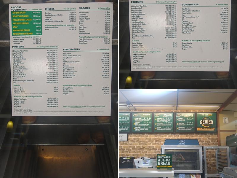 Subway Menu
