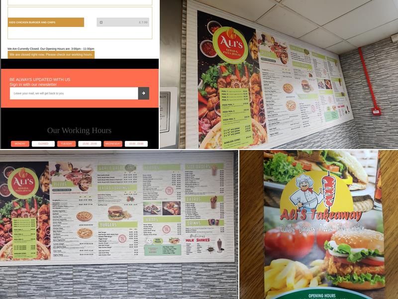 Ali's Kebabs and Pizza House Menu