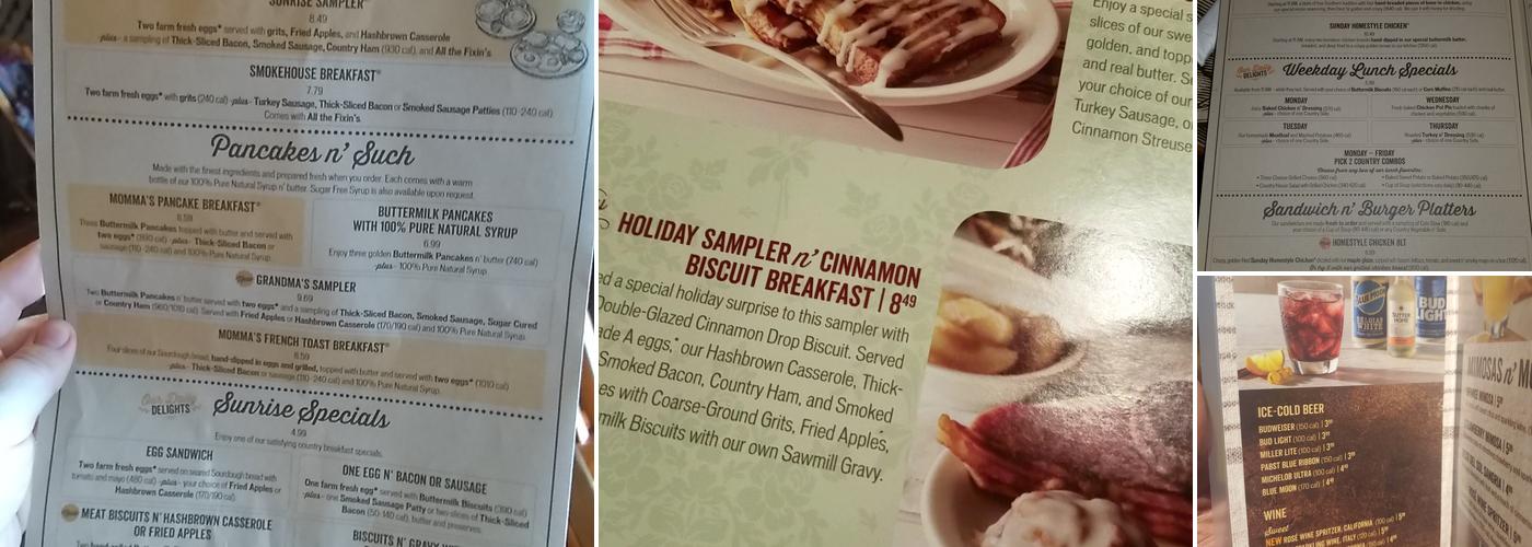 Cracker Barrel Old Country Store Menu