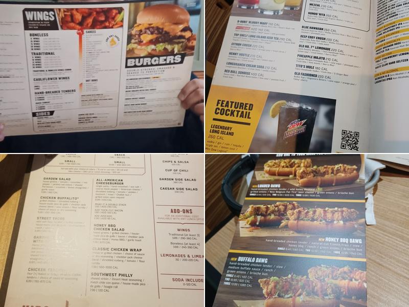 Buffalo Wild Wings Menu