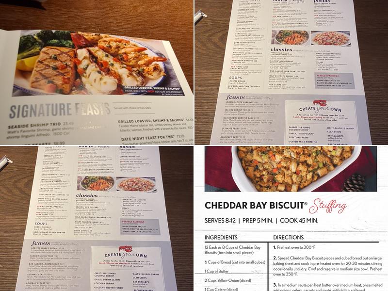 Red Lobster Menu