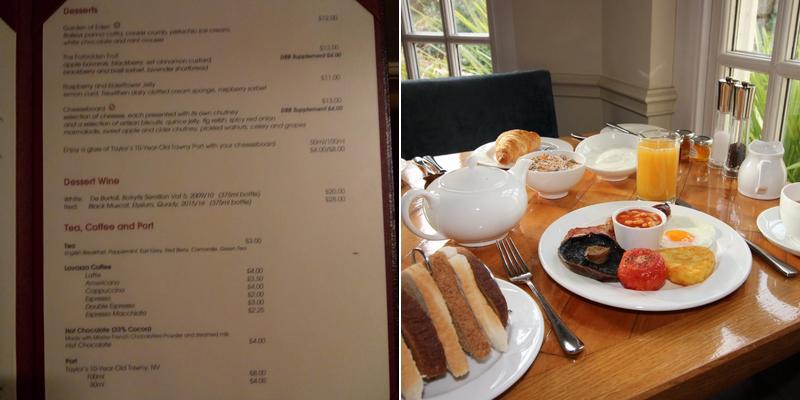 Rose in Vale Country House Hotel Menu