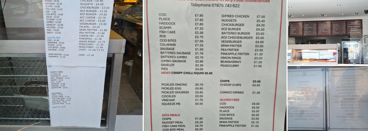Brown's Fish & Chip Shop Menu
