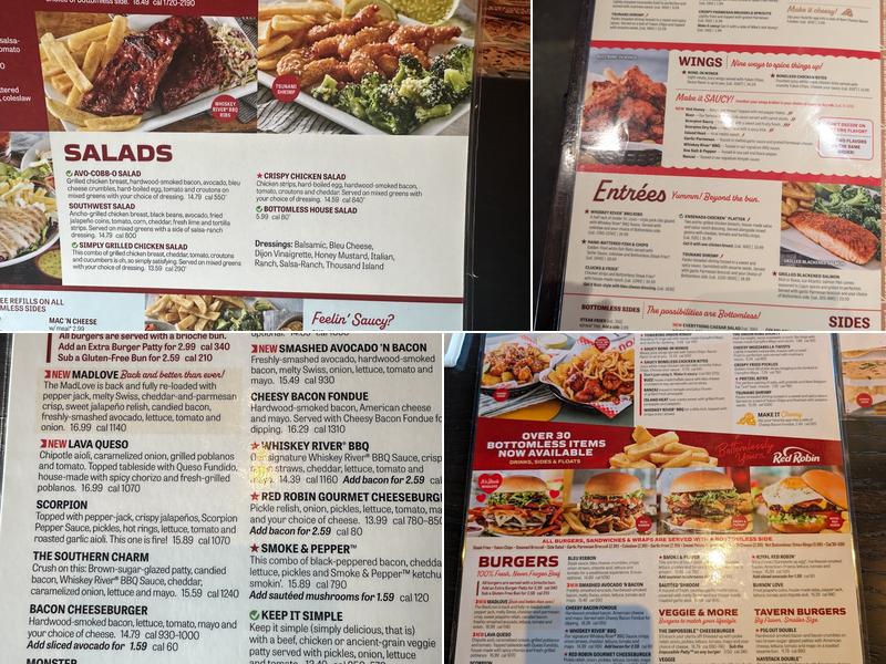 Red Robin Gourmet Burgers and Brews Menu