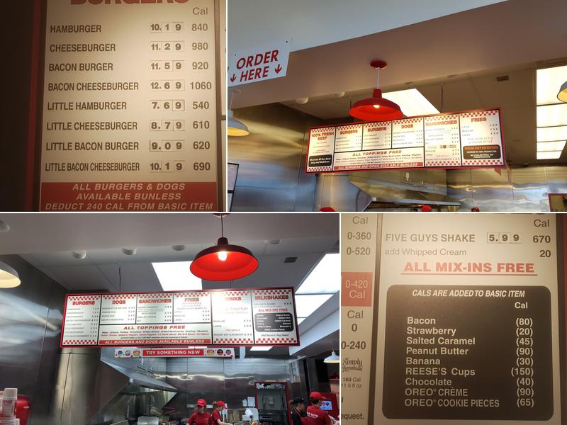 Five Guys Menu