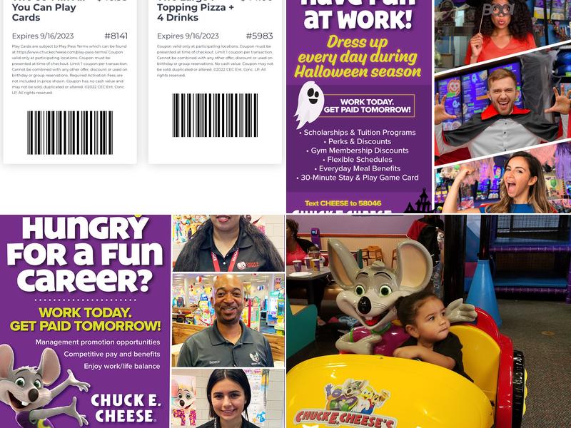 Chuck E. Cheese Menu