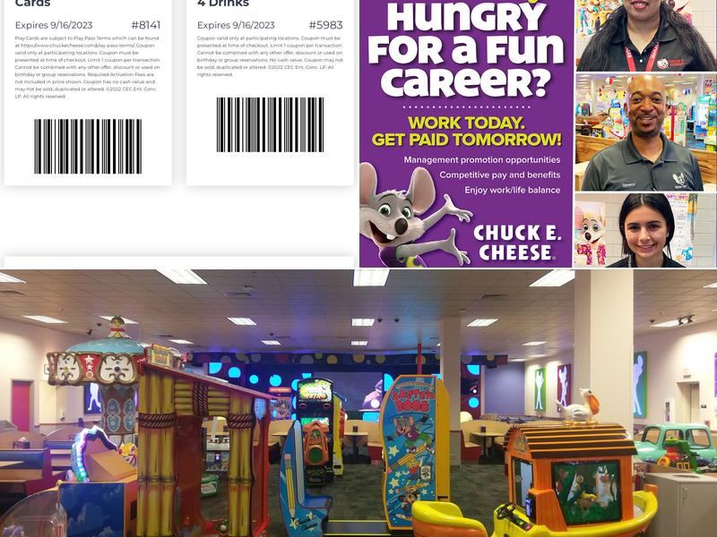 Chuck E. Cheese Menu