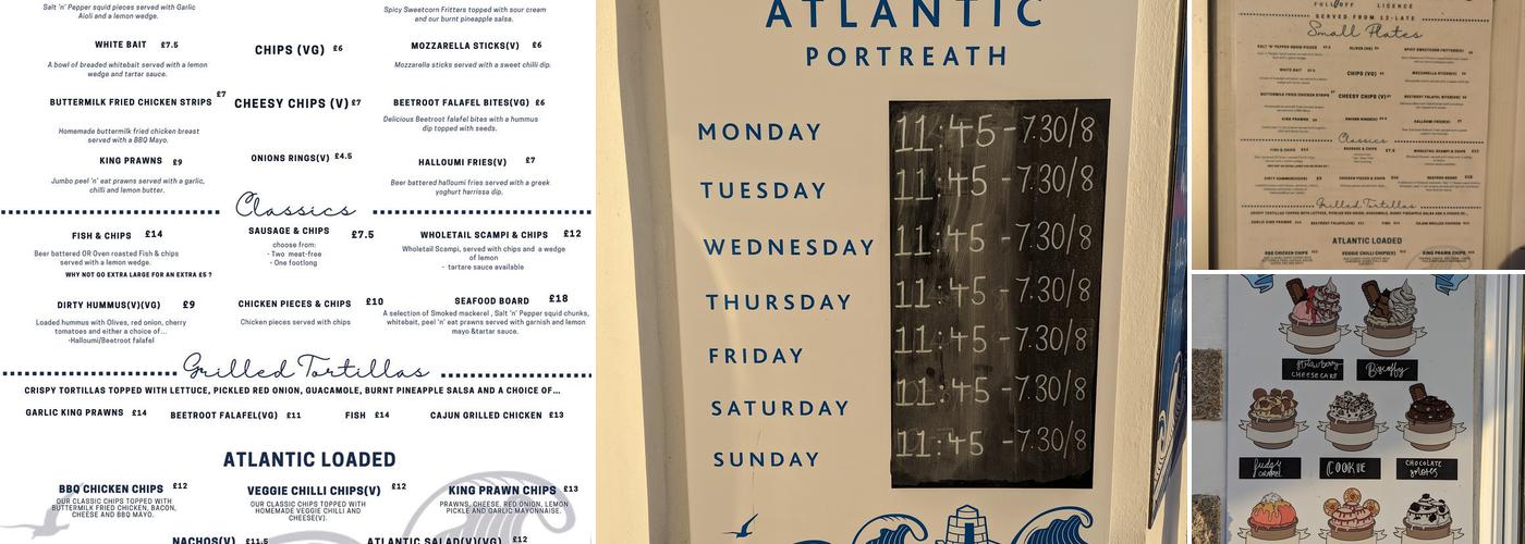 The Atlantic Cafe Bar Menu