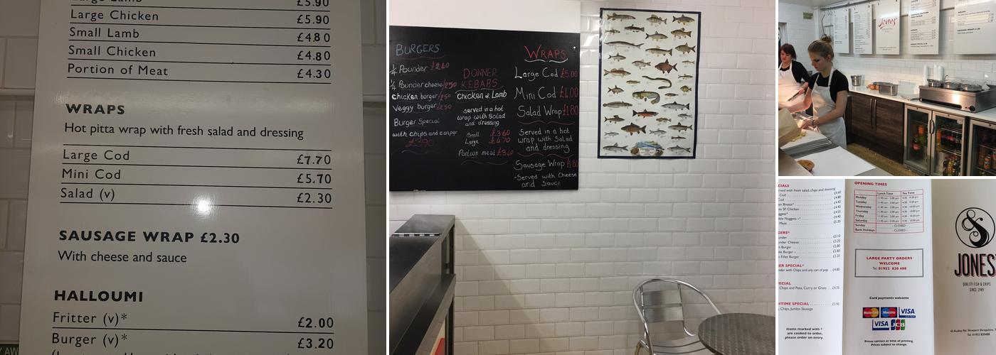 Jones Fish & Chips Menu