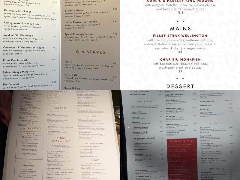 The Red House Menu