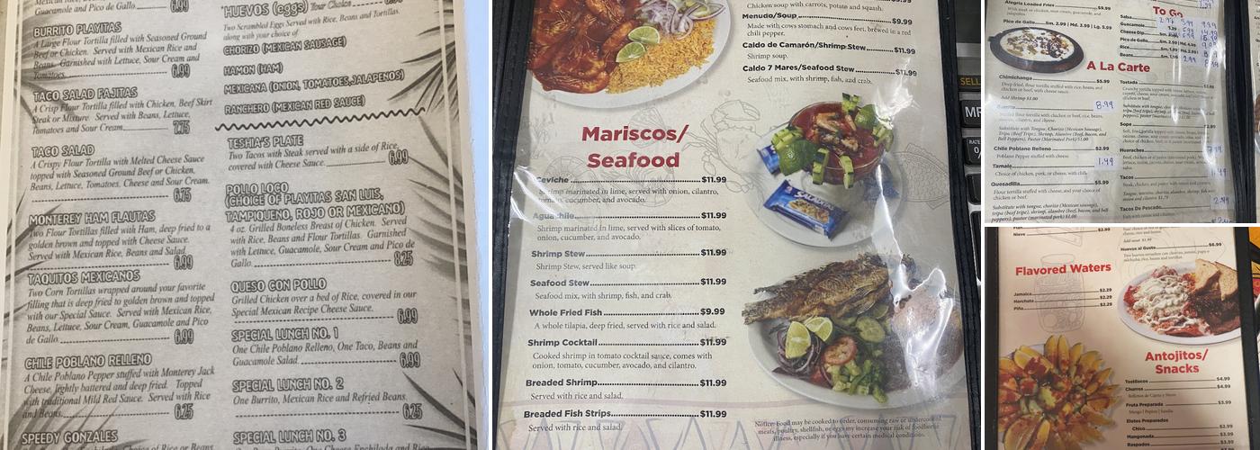 La Alegria Mexican Store End Restaurante Menu