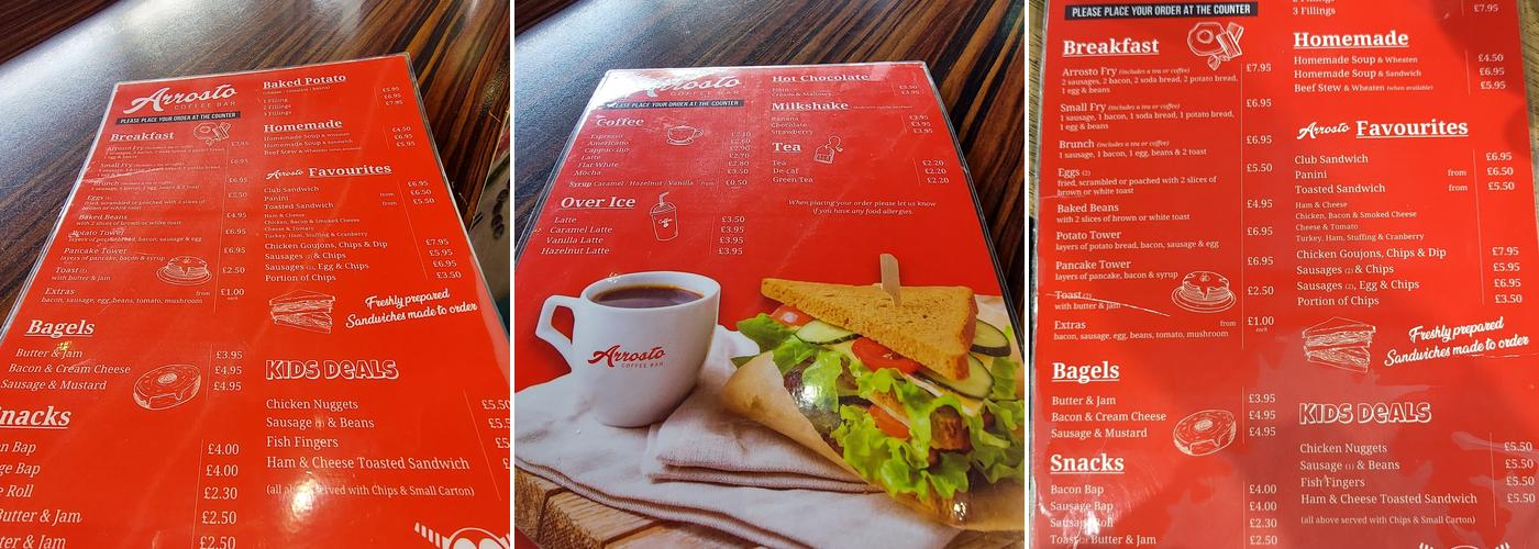 Arrosto Cafe Menu