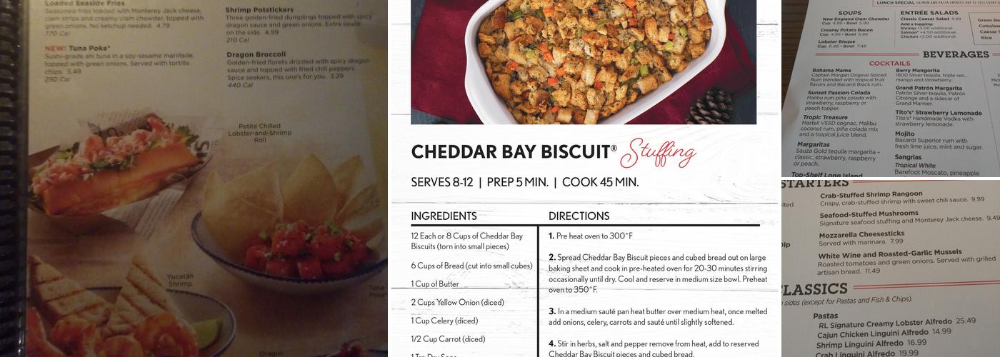 Red Lobster Menu