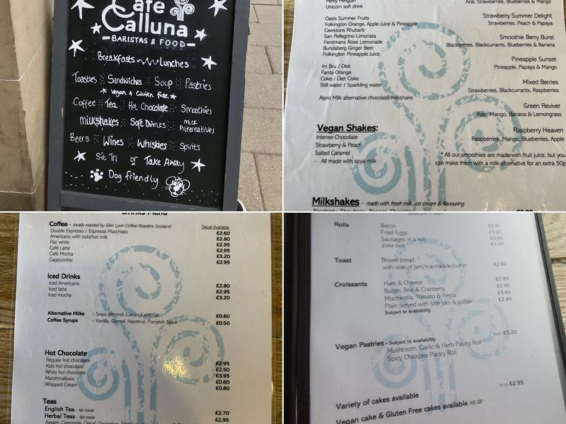 Cafe Calluna Menu