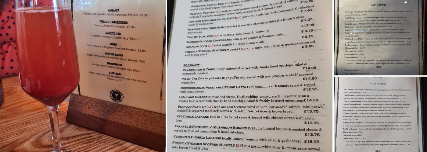 The Auld Smiddy Inn Menu