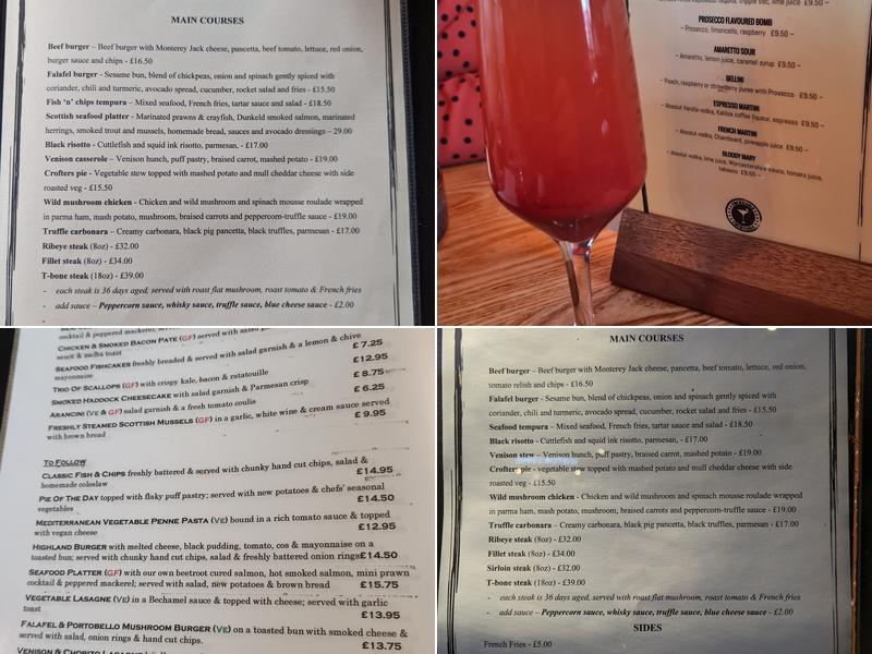 The Auld Smiddy Inn Menu