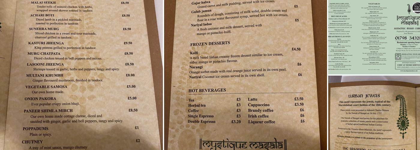Meghdoots Mystique Masala Menu