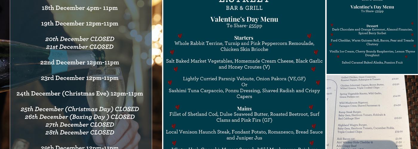 E.Street Bar & Grill Menu