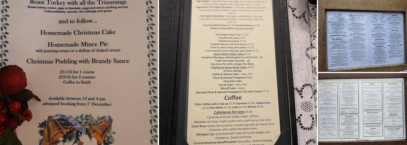 The Bridge Tea Rooms Menu