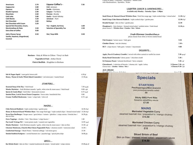 The Seven Stars Menu