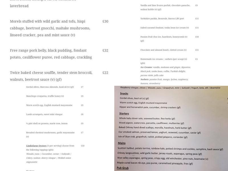 The Longs Arms Menu