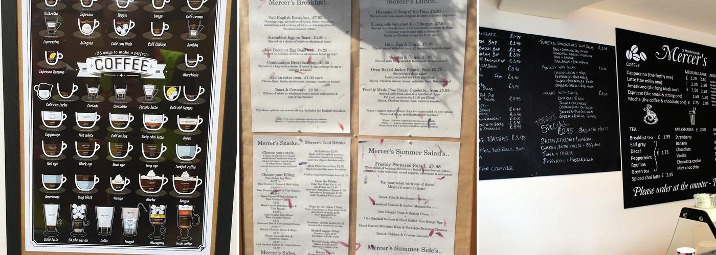 Mercer's Of Marlborough Menu