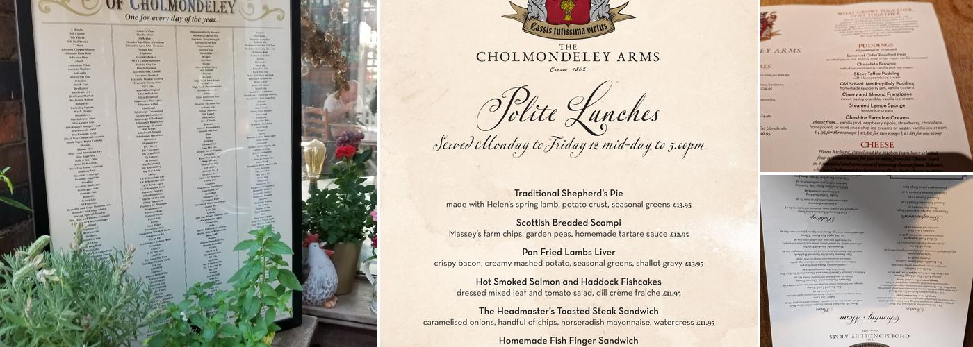 The Cholmondeley Arms Menu